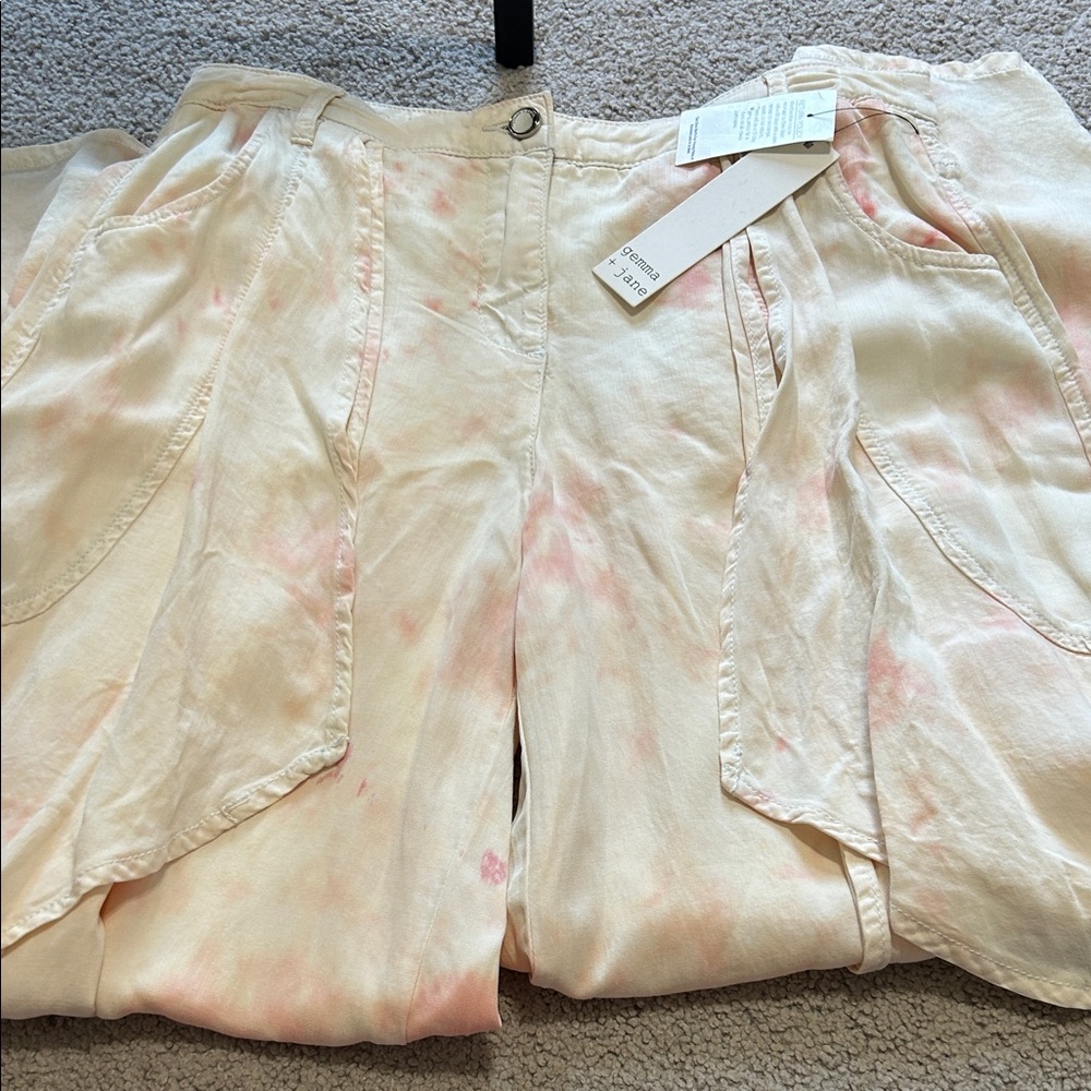 Women's Cream and Pink Pants